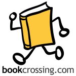 BookCrossing Logo, ein Buch mit Armen und Beinen, das rennt