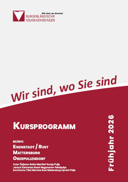 Cover Kursprogramm Eisenstadt, Rust, Mattersburg, Oberpullendorf, Frühjahr 2026