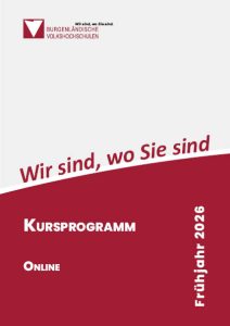Cover Kursprogramm Frühjahr 2026 für das Online-Angebot