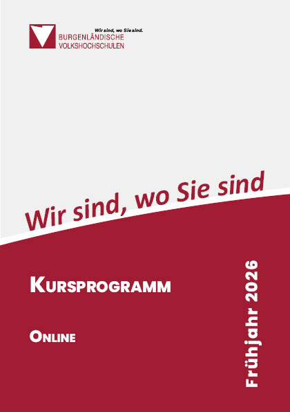 Cover Kursprogramm Frühjahr 2026 für das Online-Angebot