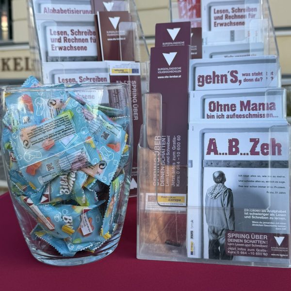 Gummibärchen und Flyer