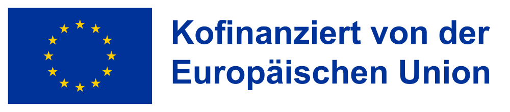 Logo ESF mit Schriftzug Kofinanziert von der Europäischen Union